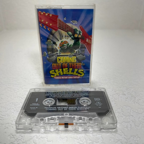 1990 Teeenage Mutant Ninja Turtles Out Of Their Shells Cassette Tape Shel Tested - Picture 1 of 3